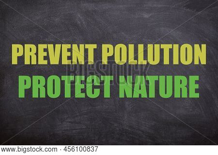 Prevent Pollution, Protect Nature Quotes And Slogans With Blackboard Background For World Environmen
