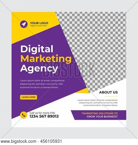 Trendy Editable Professional Digital Business Agency Marketing Social Media Post And Banner Template