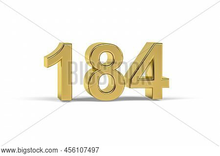 Golden 3d Number 184 - Year 184 Isolated On White Background - 3d Render