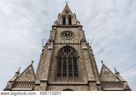 Schaerbeek, Brussels Capital Region - Belgium - 06 25 2020 The Saint Servais Gothic Catholic Church