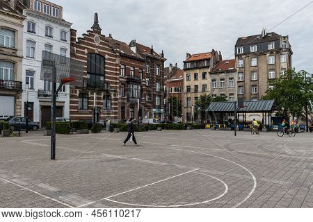 Schaerbeek, Brussels Capital Region - Belgium - 06 25 2020 The Residential Lehon Square Houses And S