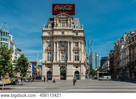Brussels City Center, Brussels Old Town - Belgium - 05 29 2020 The De Brouckere City Square With The