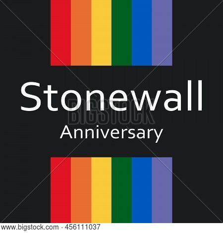Stonewall Riots Anniversary Concept. Colorful Rainbow Banner.