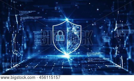 Cybersecurity Data Protection Technology Concept Internet Connection Online Network. There Is A Prom