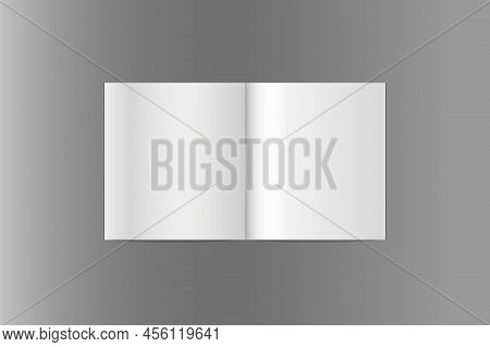 Vector Book With Blank Pages. Empty Paper Booklet Templates. Opened Document, Catalog Illustration. 