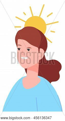 Bright Personality. Woman In Good Mood. Brilliant Mind Isolated On White Background