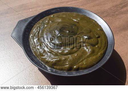 Henna Or Mehendi Herbal Dye Made Paste From Henna Powder And Others Herbs And Mixed Well Then Applie