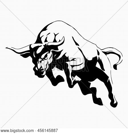 A High Quality Detailed Bull Male Cow Cattle Animal Silhouette