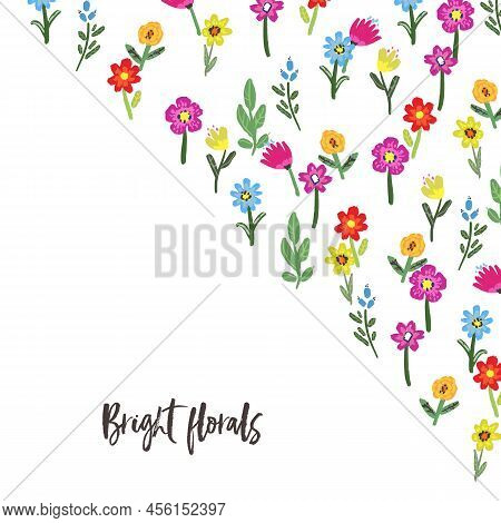 Vector Florals. Bright Flower Background. Bitanical Illustration
