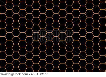 Honeycomb Seamless Pattern With Hexagons. Background, Texture With Honeycombs. Geometric Honey Hexag