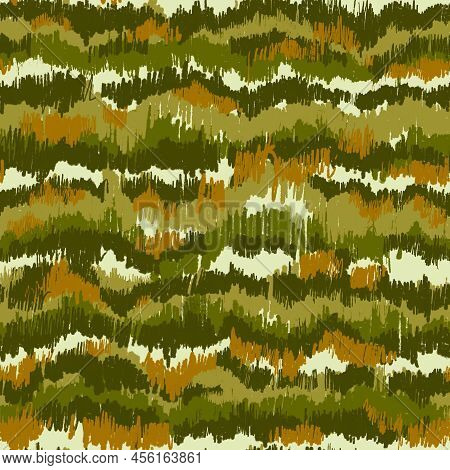 Abstract Irregular Wavy Stripes Seamless Pattern Inspired By Colorful Animal Skin, Fur Soft Fluffy E