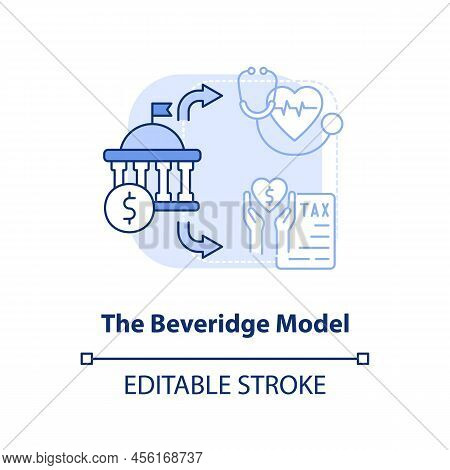 Beveridge Model Light Blue Concept Icon. Healthcare Systems Type Abstract Idea Thin Line Illustratio