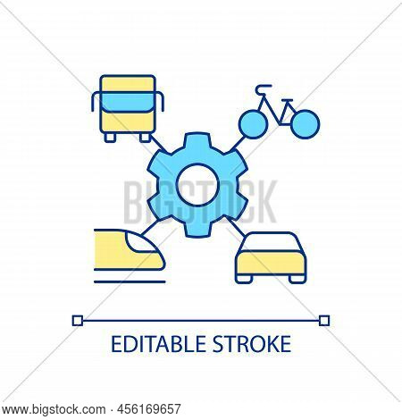 Transport Services Integration Rgb Color Icon. Complex System. City Infrastructure. Different Vehicl