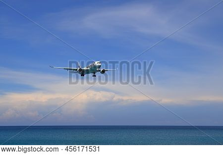 Puket Thailand - May 2022: Airliner Or Passenger Plane Finair Airbus A350-900 Landing To Airport Nex