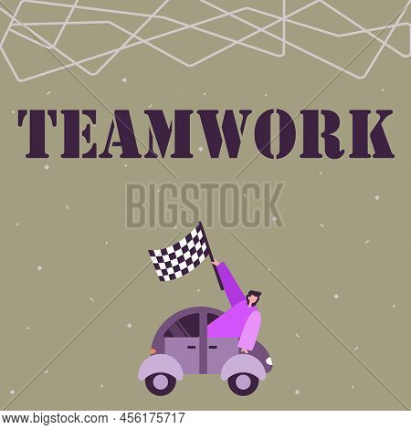 Text Showing Inspiration Teamwork. Conceptual Photo Group Of Showing Who Work Together As One And Wi