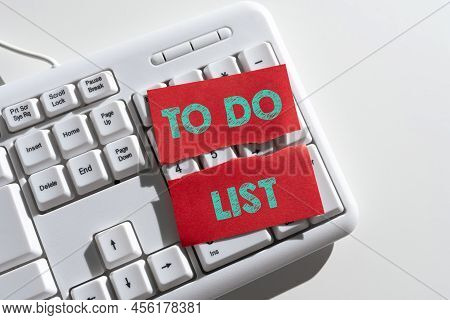 Text Caption Presenting To Do List. Internet Concept A Structure That Usualy Made In Paper Contining