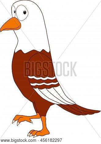 Cartoon Of A Friendly And Cool Bald Eagle