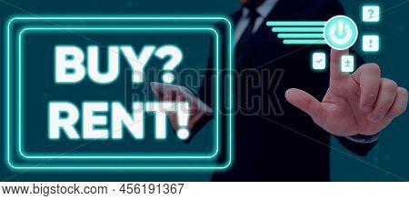 Text Showing Inspiration Buy Question Rent. Business Overview Group That Gives Information About Ren