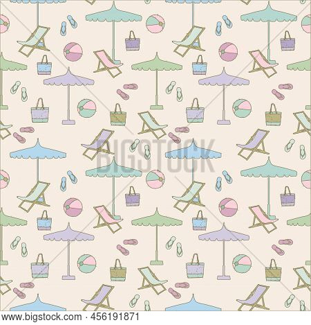 Beach Ball Party Pattern Vector Pattern Print