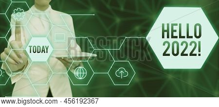 Inspiration Showing Sign Hello 2022. Business Concept Hoping For A Greatness To Happen For The Comin