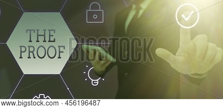 Sign Displaying The Proof. Conceptual Photo Evidence By Nature Of Any Actions Or Words With A Thing 