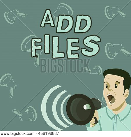 Writing Displaying Text Add Files. Business Approach To Put More Information To A Certain Person, Th