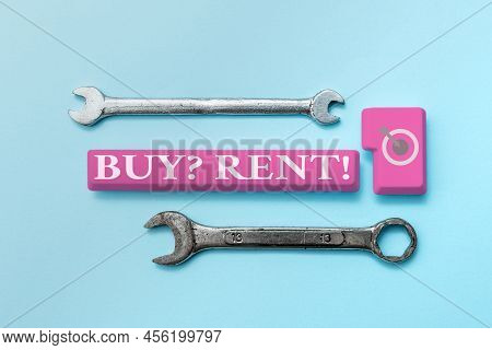 Hand Writing Sign Buy Question Rent. Business Idea Group That Gives Information About Renting Houses