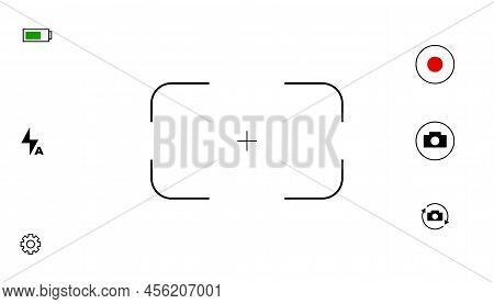 Display Camera Lens Viewfinder Frame Template Vector Illustration