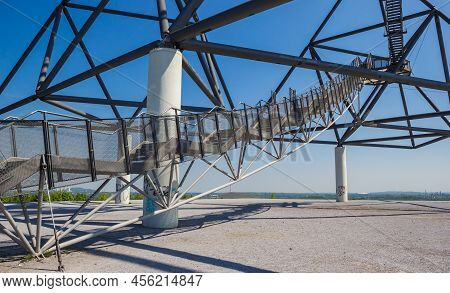 Bottrop, Germany - May 09, 2022: Steel Stairs Going Up To The Viewing Platforms Of The Tetrahedron I