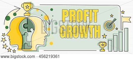 Text Sign Showing Profit Growth. Business Showcase Objectives Interrelation Of Overall Sales Market 