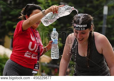 Encamp, Andorra : 2022 June 11 : Competitors Participate In The 2020 Spartan Race Obstacle Racing Ch