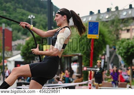 Encamp, Andorra : 2022 June 11 : Competitors Participate In The 2020 Spartan Race Obstacle Racing Ch