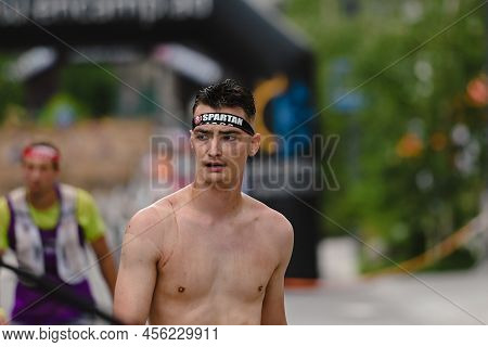 Encamp, Andorra : 2022 June 11 : Competitors Participate In The 2020 Spartan Race Obstacle Racing Ch