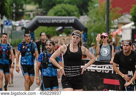 Encamp, Andorra : 2022 June 11 : Competitors Participate In The 2020 Spartan Race Obstacle Racing Ch