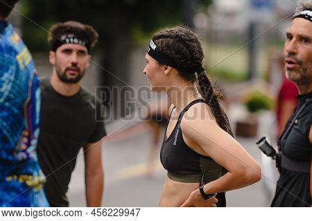 Encamp, Andorra : 2022 June 11 : Competitors Participate In The 2020 Spartan Race Obstacle Racing Ch