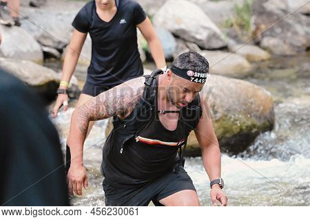 Encamp, Andorra : 2022 June 11 : Competitors Participate In The 2020 Spartan Race Obstacle Racing Ch