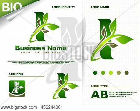 Initial Letter I With Green Leaf Logo Design Vector