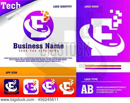 Tech Letter E Logo Design Vector Template