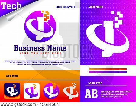 Tech Letter J Logo Design Vector Template