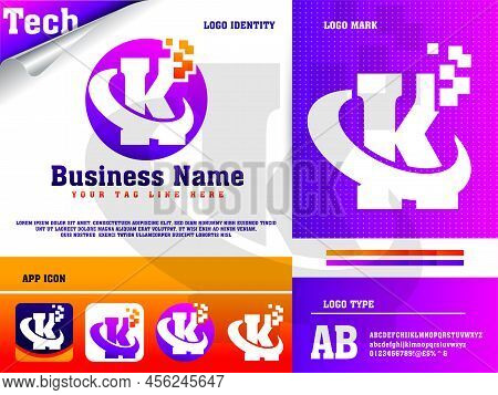 Tech Letter K Logo Design Vector Template