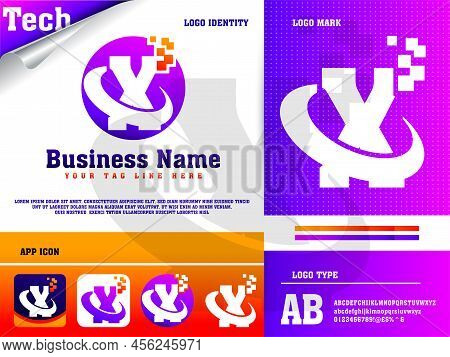 Tech Letter X Logo Design Vector Template