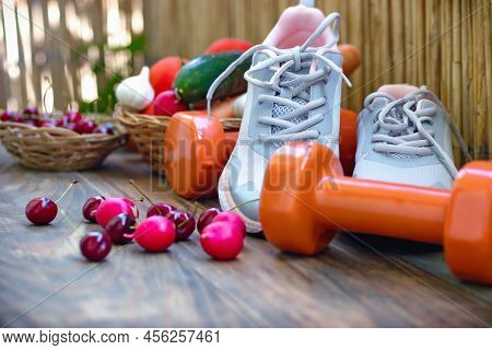 Concept Of Healthy Diet And Sports Activity To A Healthy Lifestyle