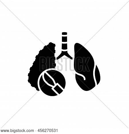 Resection Of The Lungs Line Icon. Isolated Vector Element.