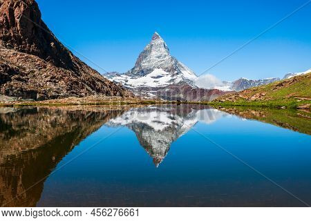 Riffelsee Lake And Matterhorn, Switzerland