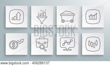 Set Line Financial Growth Dollar, Sales Funnel With Chart, Work Search, Graph Infographic, Browser S
