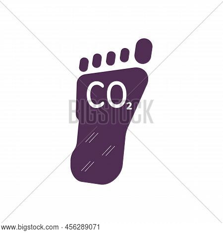 Carbon Footprint C02 Pollution Symbol, Flat Vector Illustration Isolated.