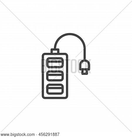 Usb Hub Line Icon. Linear Style Sign For Mobile Concept And Web Design. Usb Port Hub Outline Vector 
