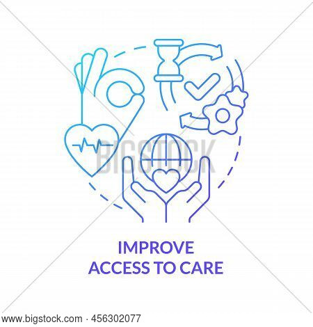 Improve Access To Care Blue Gradient Concept Icon. Building Better Health System Abstract Idea Thin 