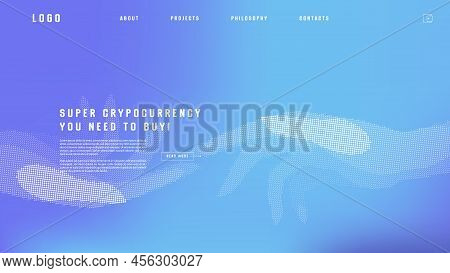 Landing Page Abstract Design With Ai Androind. Colorful Template For Website Or App.