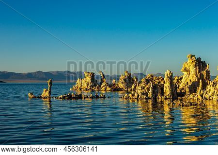 Mono Lake Is A Salty Alkaline Lake In Mono County, California, United States Of America. It Has An A